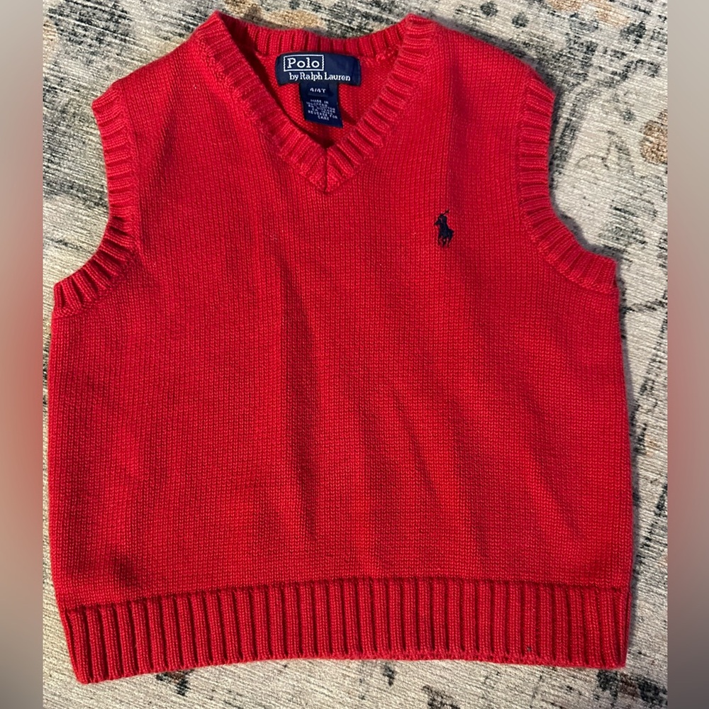 Red polo by Ralph Lauren sweater vest 4t